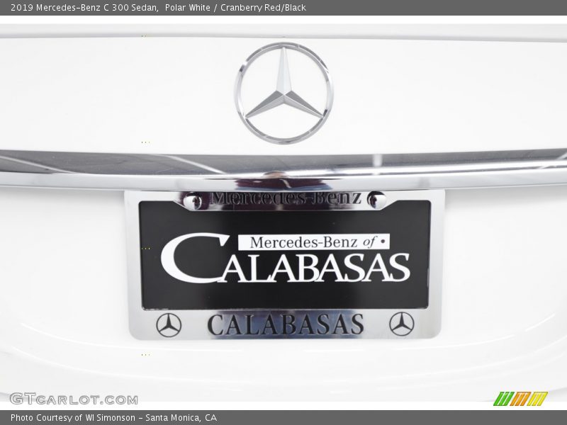 Polar White / Cranberry Red/Black 2019 Mercedes-Benz C 300 Sedan