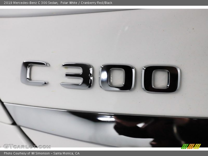 Polar White / Cranberry Red/Black 2019 Mercedes-Benz C 300 Sedan