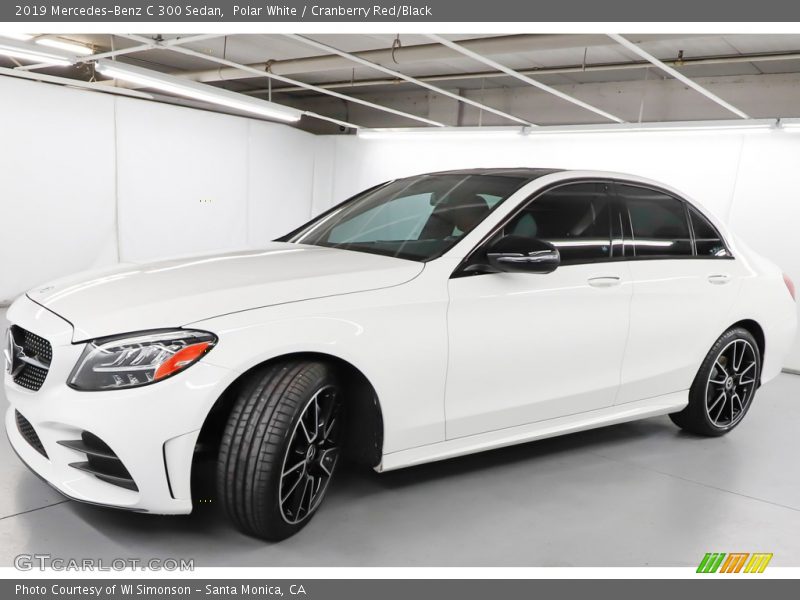 Polar White / Cranberry Red/Black 2019 Mercedes-Benz C 300 Sedan