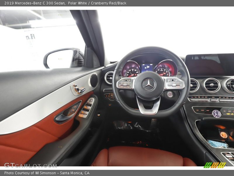 Polar White / Cranberry Red/Black 2019 Mercedes-Benz C 300 Sedan