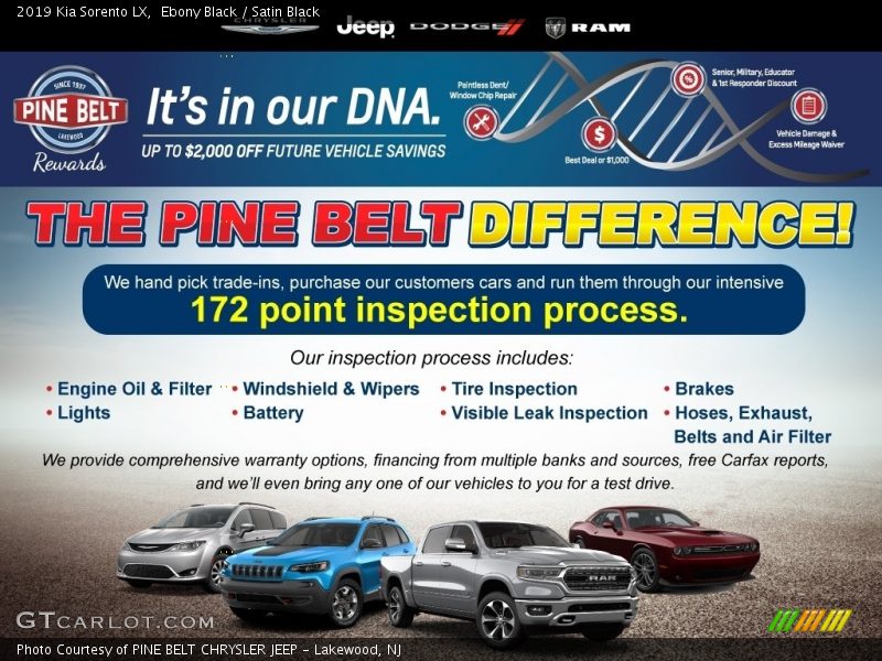 Ebony Black / Satin Black 2019 Kia Sorento LX