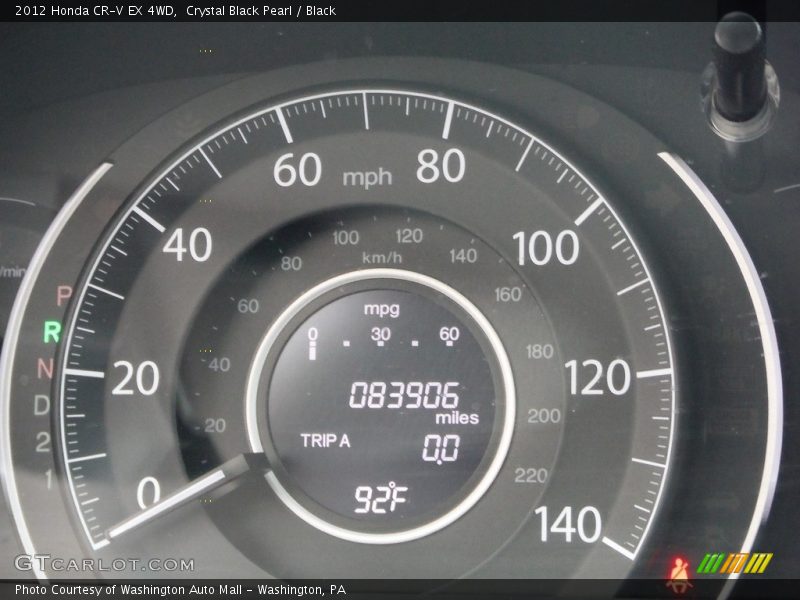 Crystal Black Pearl / Black 2012 Honda CR-V EX 4WD