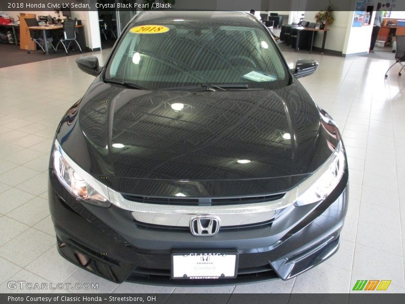 Crystal Black Pearl / Black 2018 Honda Civic LX Sedan