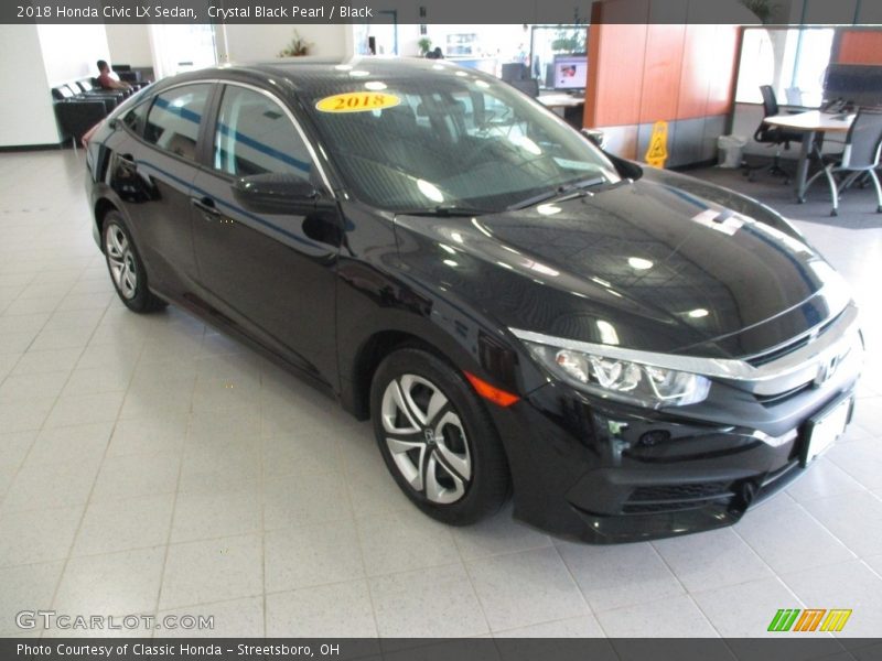 Crystal Black Pearl / Black 2018 Honda Civic LX Sedan