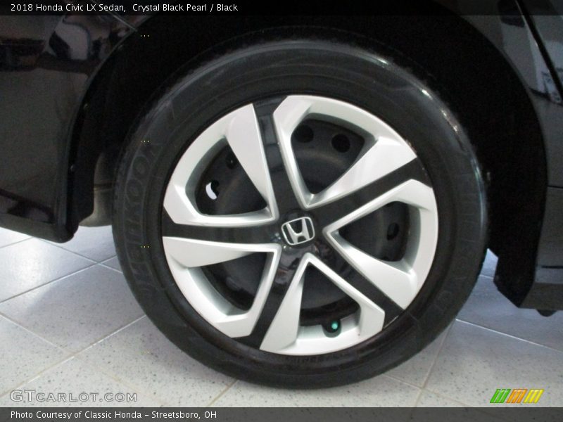 Crystal Black Pearl / Black 2018 Honda Civic LX Sedan