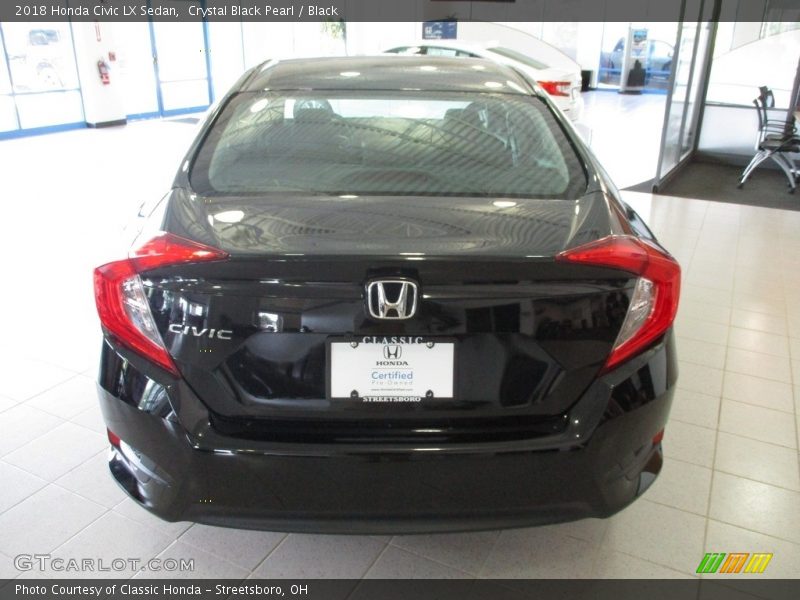 Crystal Black Pearl / Black 2018 Honda Civic LX Sedan