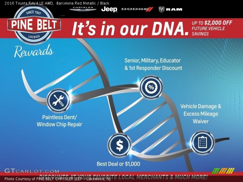 Barcelona Red Metallic / Black 2016 Toyota RAV4 LE AWD