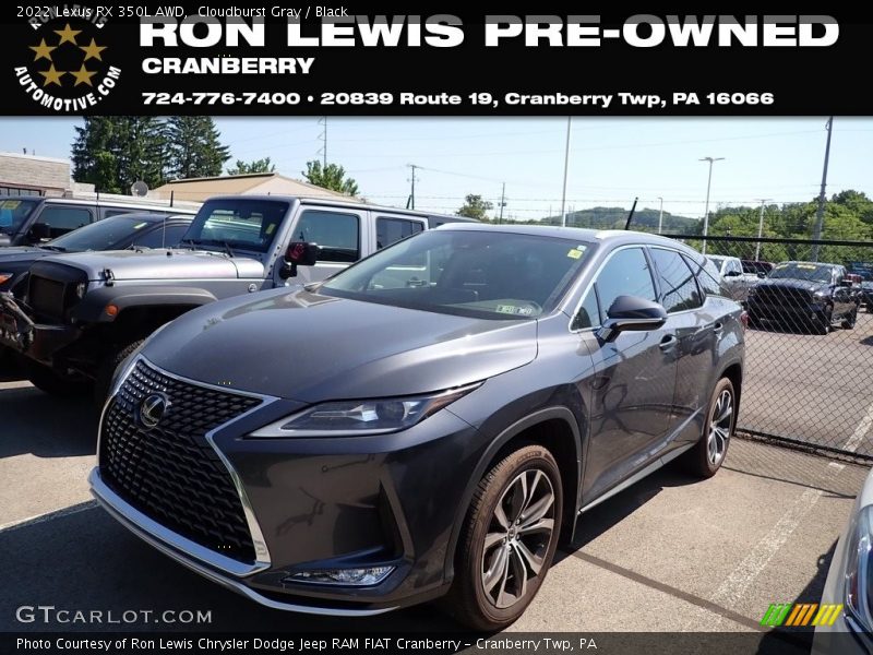Cloudburst Gray / Black 2022 Lexus RX 350L AWD
