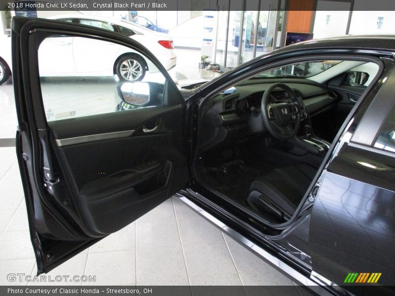 Crystal Black Pearl / Black 2018 Honda Civic LX Sedan