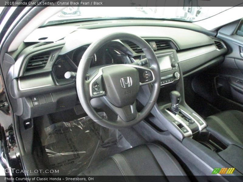 Crystal Black Pearl / Black 2018 Honda Civic LX Sedan