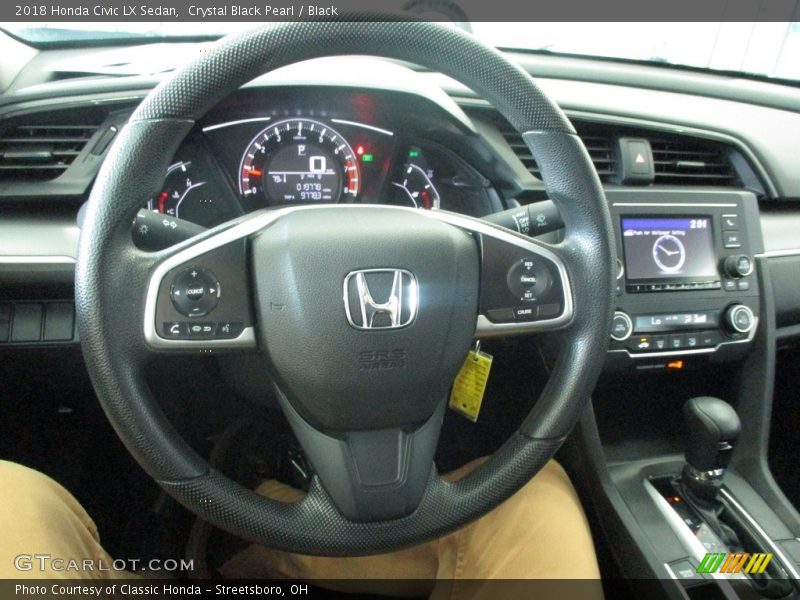 Crystal Black Pearl / Black 2018 Honda Civic LX Sedan