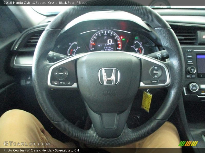 Crystal Black Pearl / Black 2018 Honda Civic LX Sedan