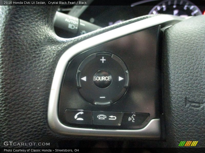 Crystal Black Pearl / Black 2018 Honda Civic LX Sedan