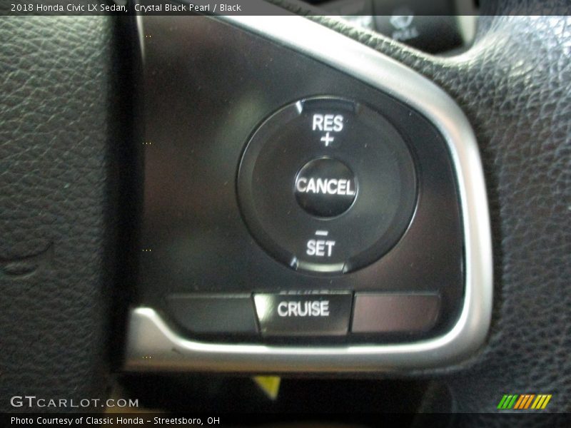 Crystal Black Pearl / Black 2018 Honda Civic LX Sedan