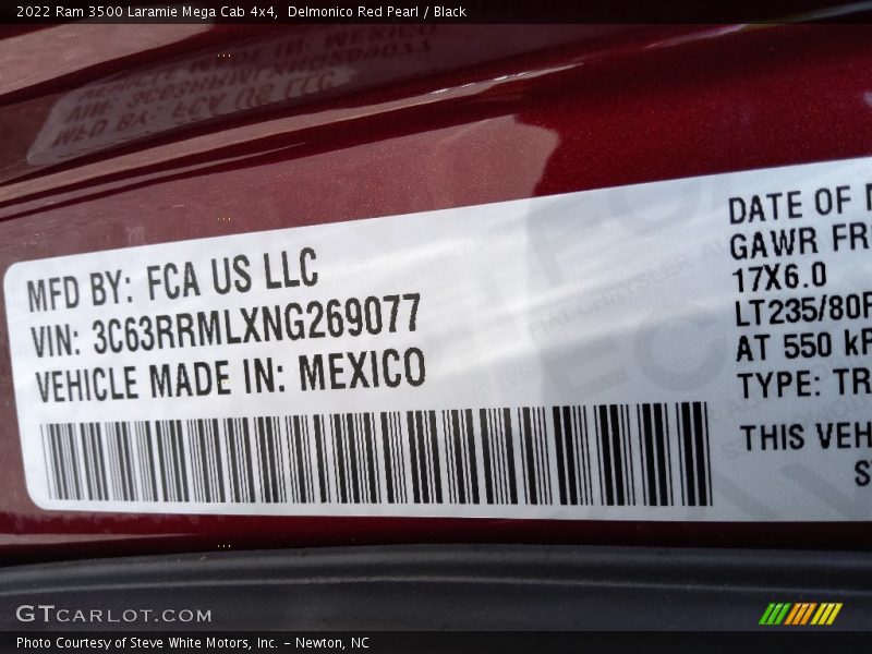 Delmonico Red Pearl / Black 2022 Ram 3500 Laramie Mega Cab 4x4