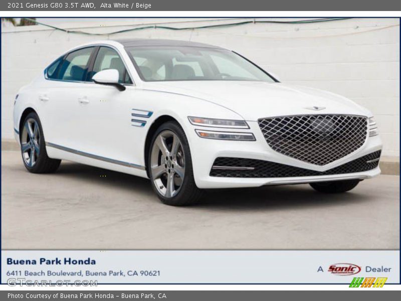 Alta White / Beige 2021 Genesis G80 3.5T AWD