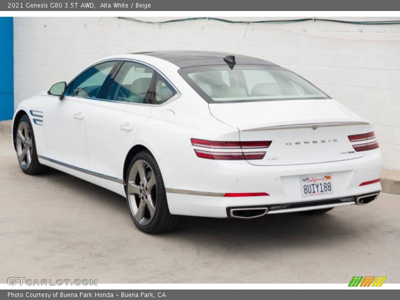 Alta White / Beige 2021 Genesis G80 3.5T AWD