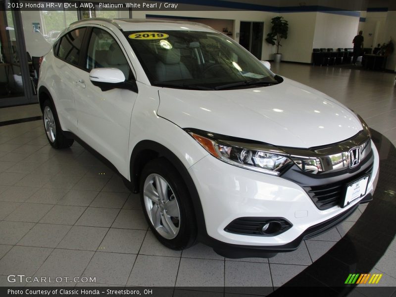Platinum White Pearl / Gray 2019 Honda HR-V EX-L AWD