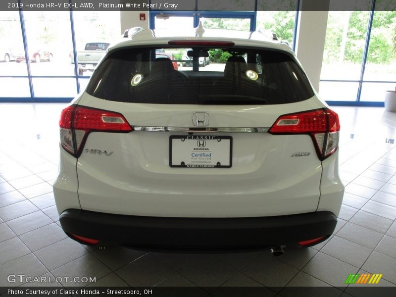 Platinum White Pearl / Gray 2019 Honda HR-V EX-L AWD