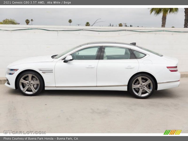 Alta White / Beige 2021 Genesis G80 3.5T AWD