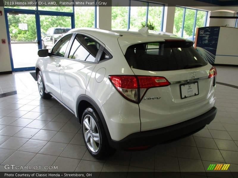 Platinum White Pearl / Gray 2019 Honda HR-V EX-L AWD