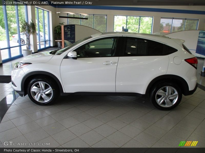 Platinum White Pearl / Gray 2019 Honda HR-V EX-L AWD