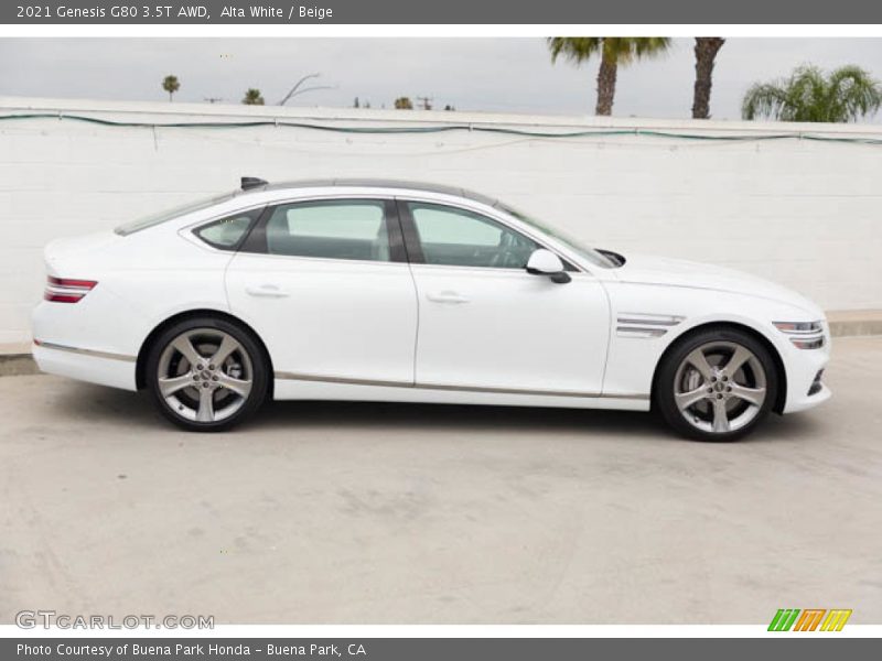 Alta White / Beige 2021 Genesis G80 3.5T AWD