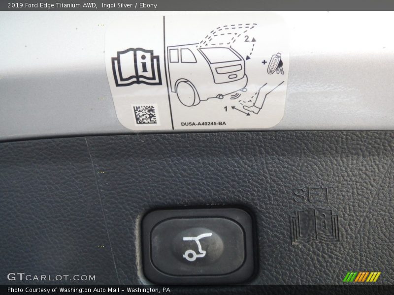 Ingot Silver / Ebony 2019 Ford Edge Titanium AWD