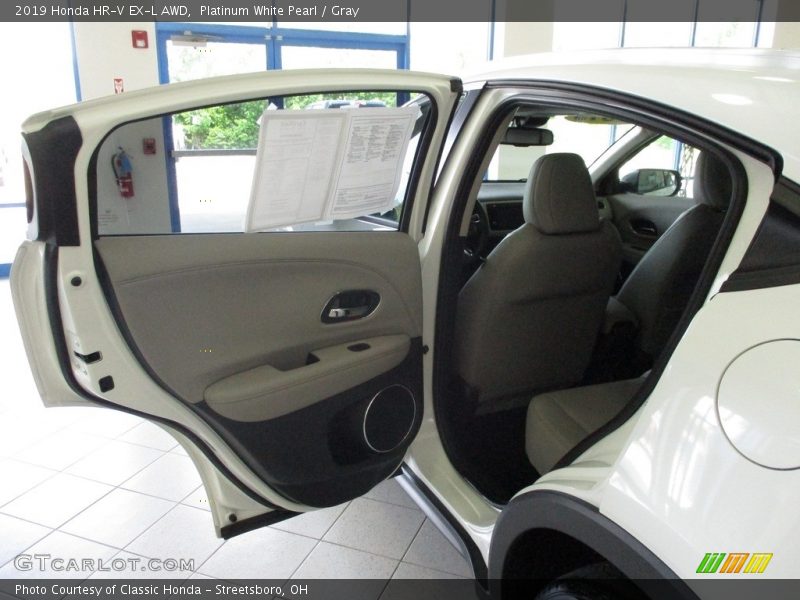 Platinum White Pearl / Gray 2019 Honda HR-V EX-L AWD
