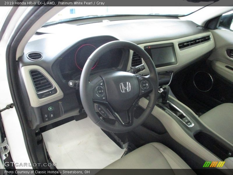 Platinum White Pearl / Gray 2019 Honda HR-V EX-L AWD