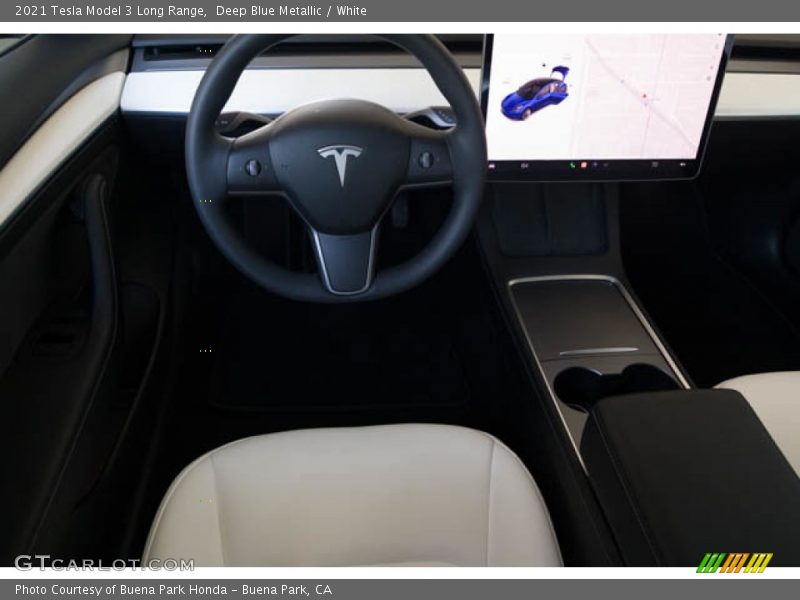 Deep Blue Metallic / White 2021 Tesla Model 3 Long Range
