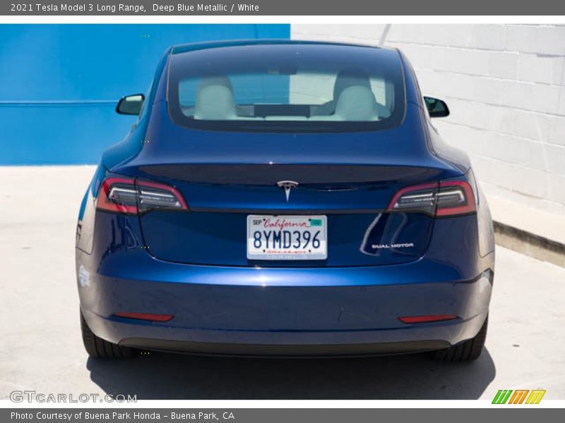 Deep Blue Metallic / White 2021 Tesla Model 3 Long Range