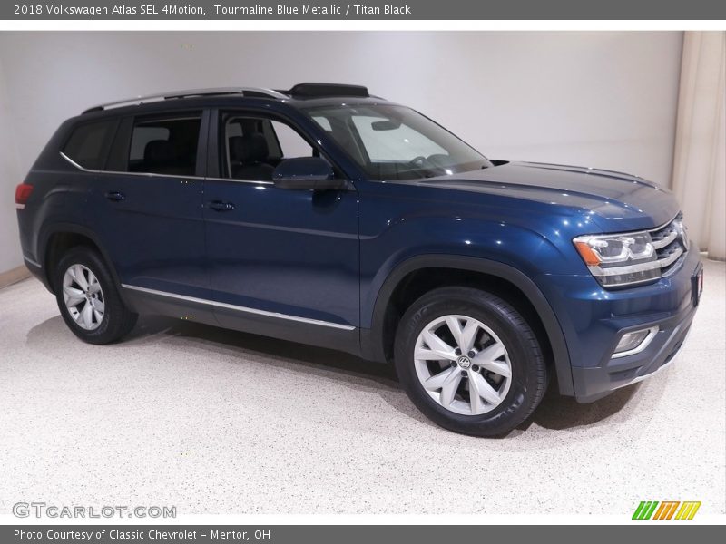 Tourmaline Blue Metallic / Titan Black 2018 Volkswagen Atlas SEL 4Motion