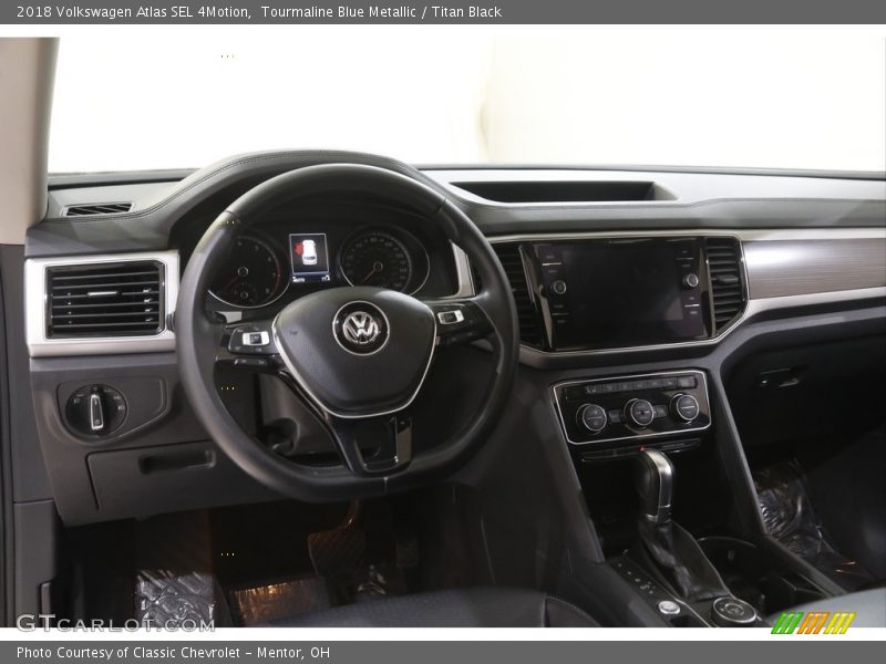 Tourmaline Blue Metallic / Titan Black 2018 Volkswagen Atlas SEL 4Motion