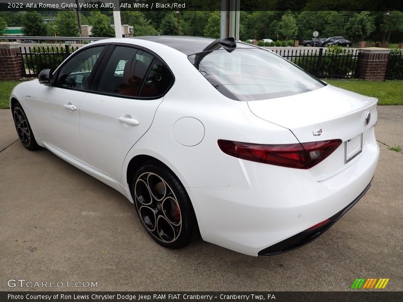 Alfa White / Black/Red 2022 Alfa Romeo Giulia Veloce AWD