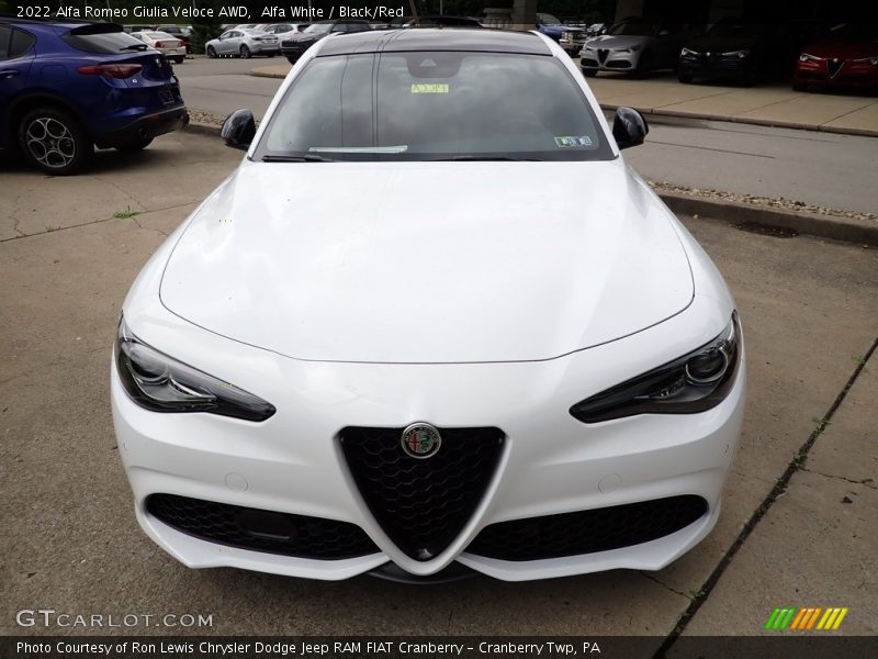 Alfa White / Black/Red 2022 Alfa Romeo Giulia Veloce AWD