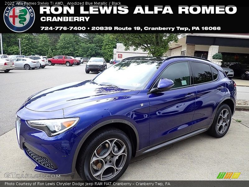 Anodized Blue Metallic / Black 2022 Alfa Romeo Stelvio Ti AWD