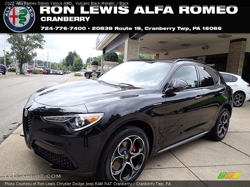 Vulcano Black Metallic / Black 2022 Alfa Romeo Stelvio Veloce AWD