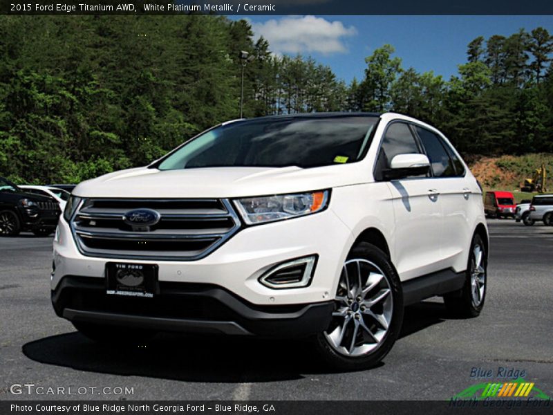 White Platinum Metallic / Ceramic 2015 Ford Edge Titanium AWD