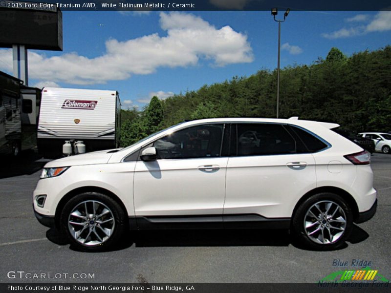 White Platinum Metallic / Ceramic 2015 Ford Edge Titanium AWD