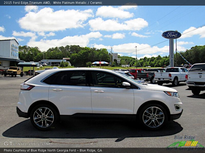 White Platinum Metallic / Ceramic 2015 Ford Edge Titanium AWD