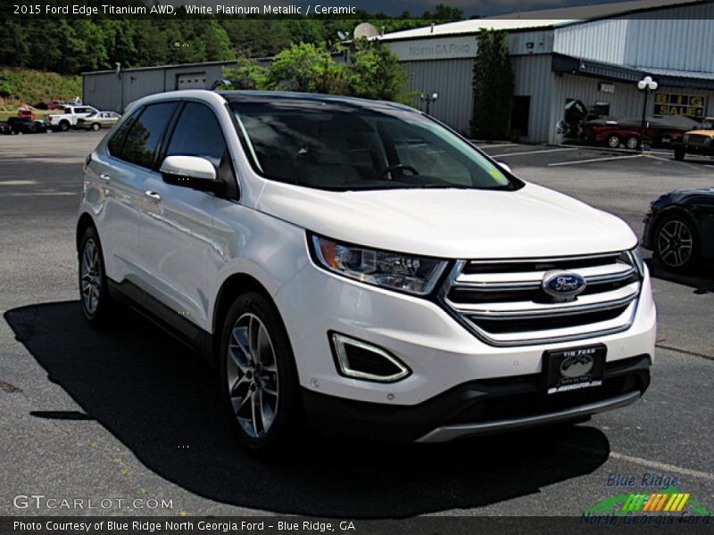 White Platinum Metallic / Ceramic 2015 Ford Edge Titanium AWD