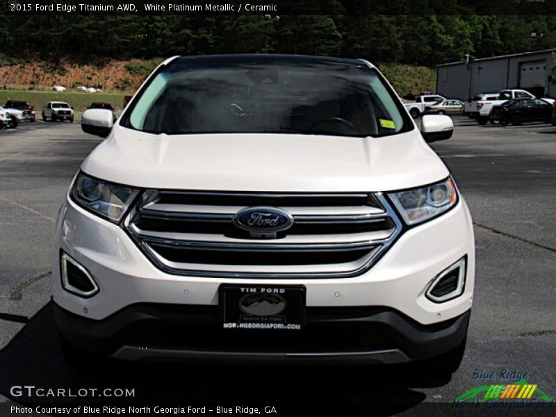 White Platinum Metallic / Ceramic 2015 Ford Edge Titanium AWD