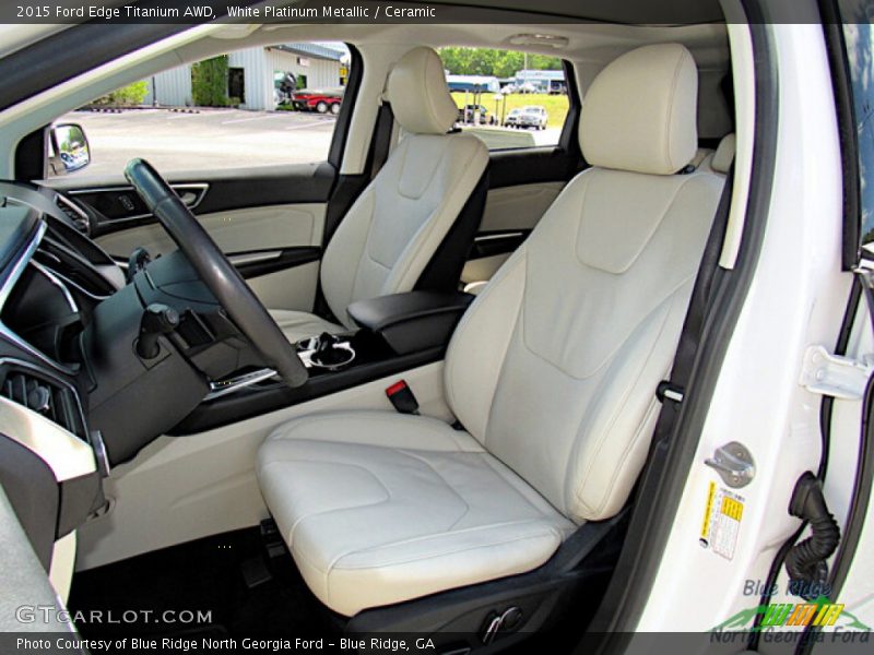 White Platinum Metallic / Ceramic 2015 Ford Edge Titanium AWD