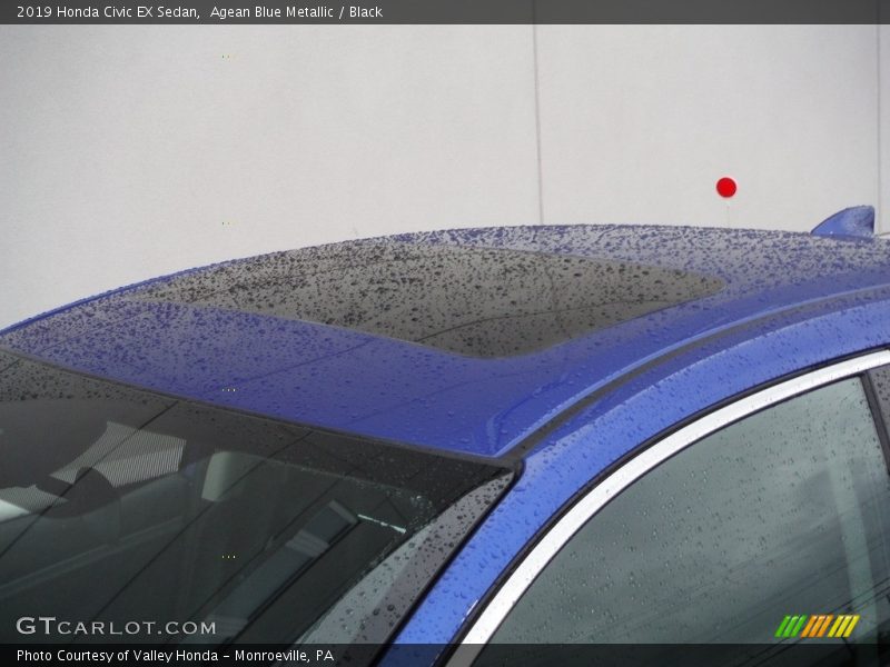 Agean Blue Metallic / Black 2019 Honda Civic EX Sedan