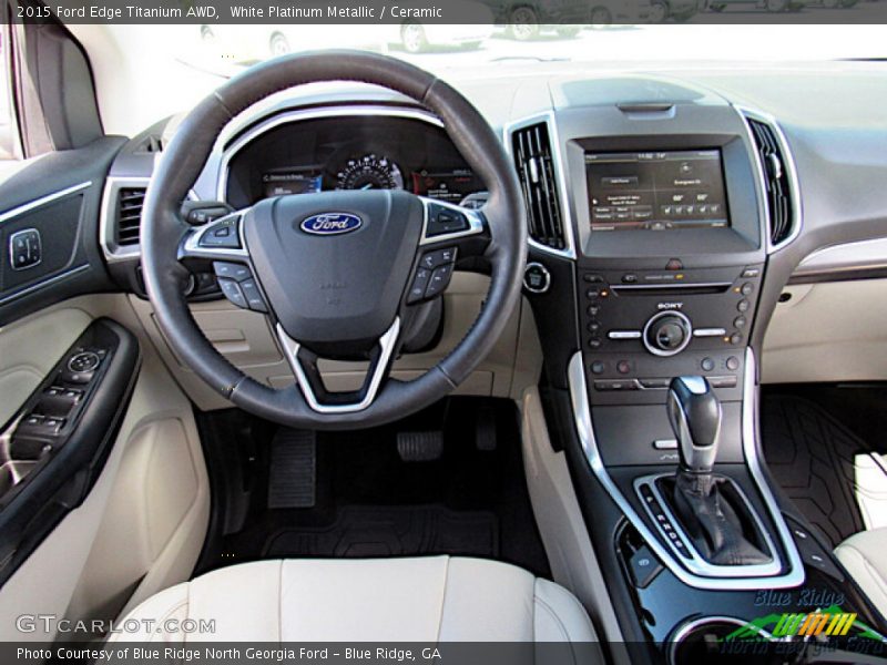 White Platinum Metallic / Ceramic 2015 Ford Edge Titanium AWD