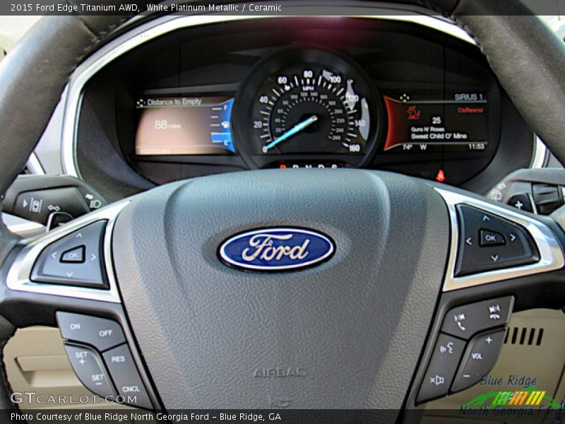 White Platinum Metallic / Ceramic 2015 Ford Edge Titanium AWD