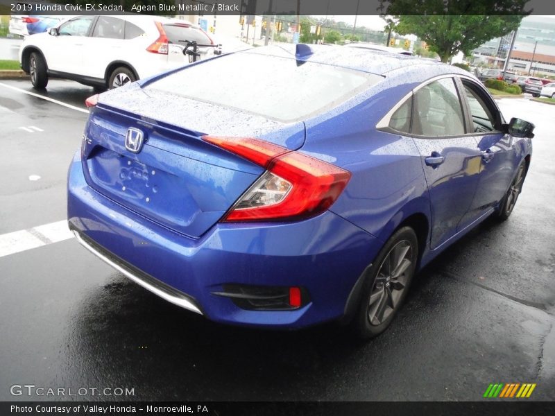 Agean Blue Metallic / Black 2019 Honda Civic EX Sedan
