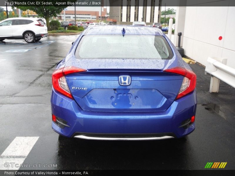 Agean Blue Metallic / Black 2019 Honda Civic EX Sedan