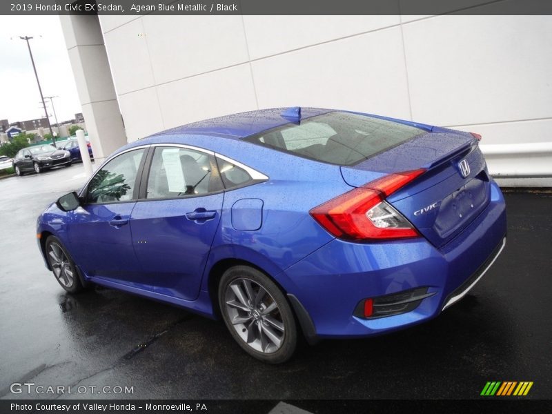 Agean Blue Metallic / Black 2019 Honda Civic EX Sedan
